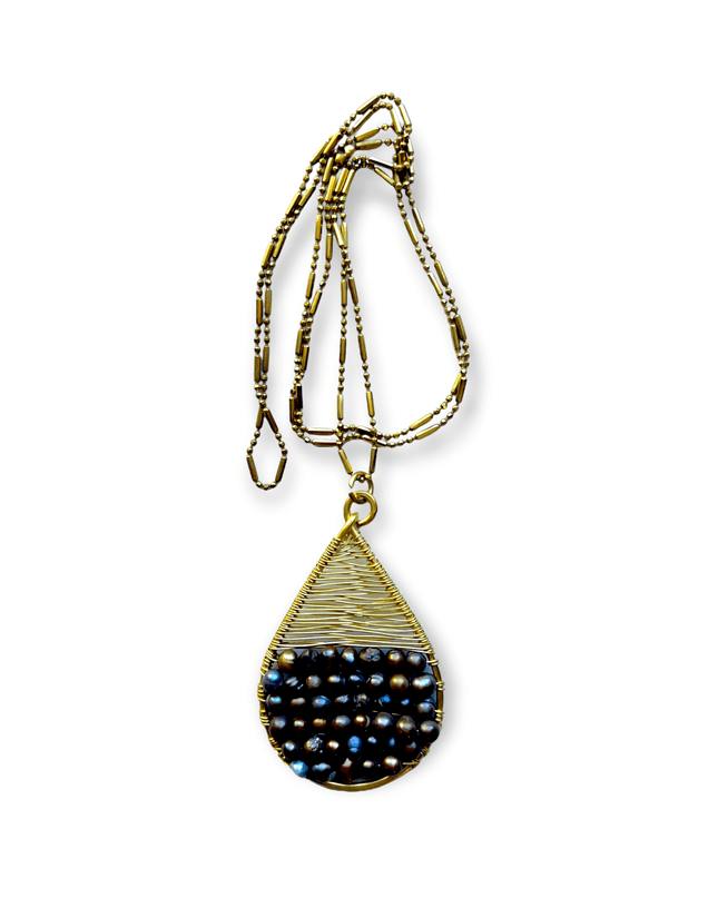 Tear shaped pearl pendant necklaceSundara Joon