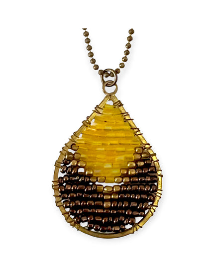 Teardrop beaded pendant necklace on a chain - Sundara Joon