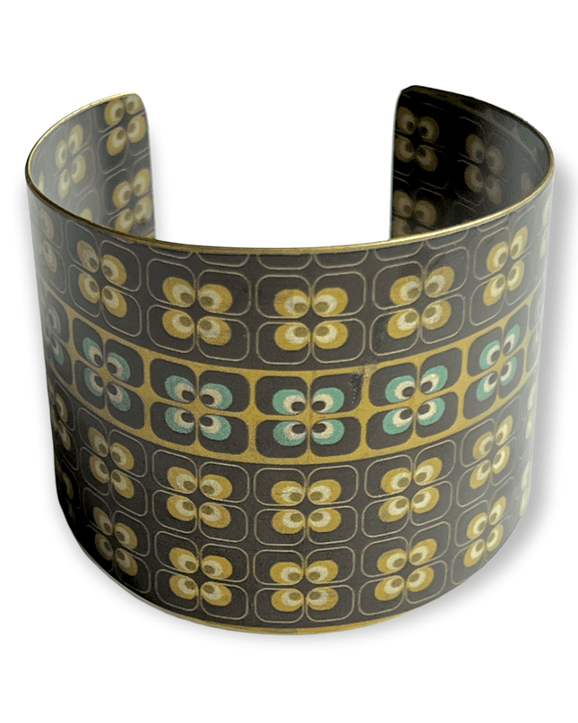 Travel inspired patterned brass cuff bracelet - Sundara Joon