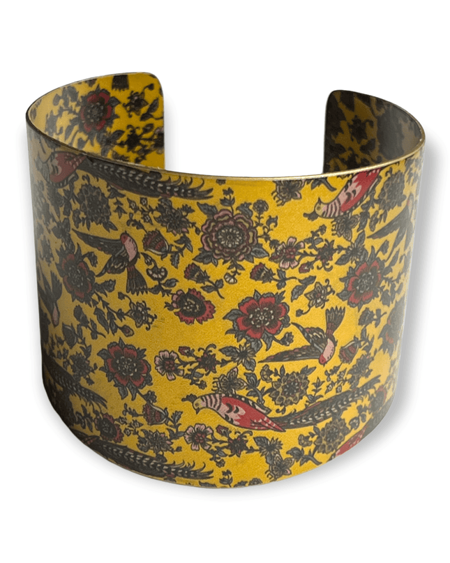 Travel inspired patterned brass cuff bracelet - Sundara Joon