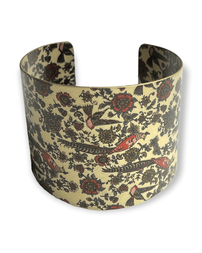 Travel inspired patterned brass cuff bracelet - Sundara Joon