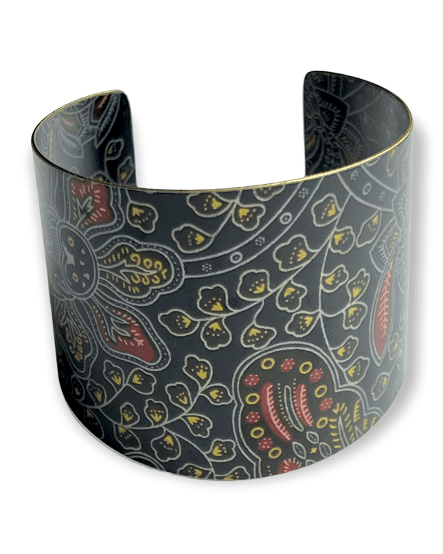 Travel inspired patterned brass cuff bracelet - Sundara Joon