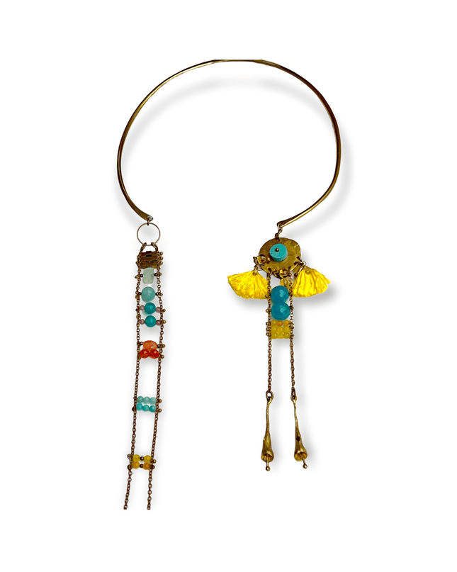 Tribal choker length necklace with dropped detailsSundara Joon