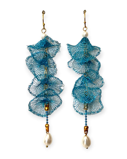 Underwater freshwater pearl drop statement earrings - Sundara Joon