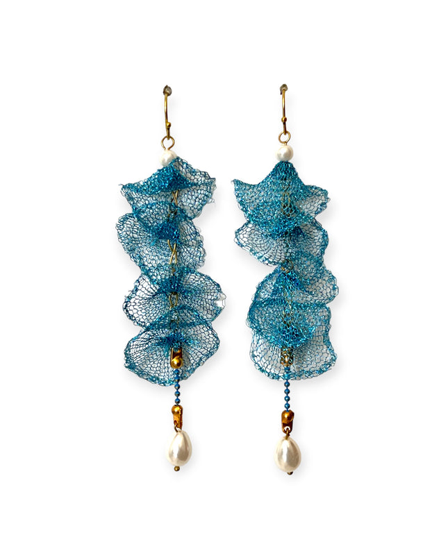 Underwater freshwater pearl drop statement earrings - Sundara Joon