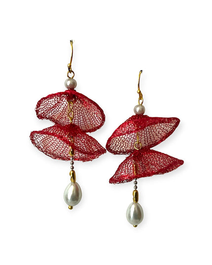 Underwater freshwater pearl drop statement earrings - Sundara Joon