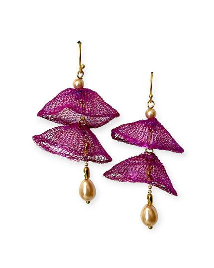 Underwater freshwater pearl drop statement earrings - Sundara Joon