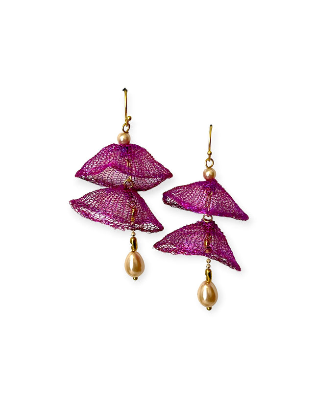 Underwater freshwater pearl drop statement earrings - Sundara Joon