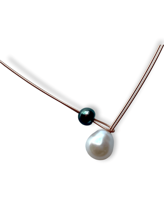 White and black pearl metal necklace - Sundara Joon