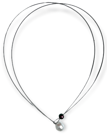 White and black pearl metal necklace - Sundara Joon