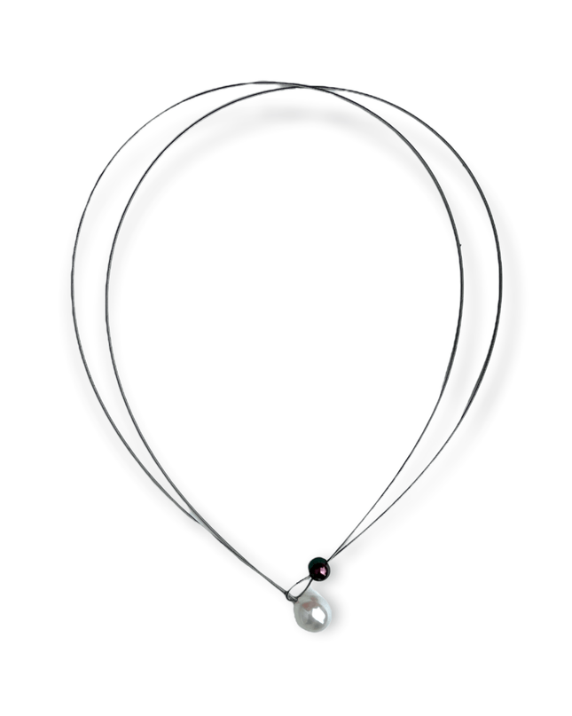 White and black pearl metal necklace - Sundara Joon