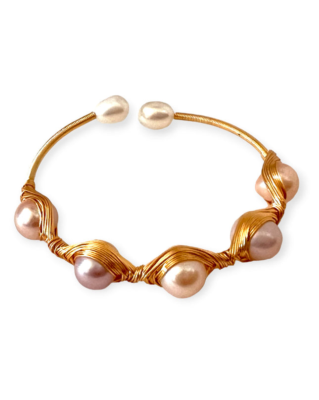 Woven bracelet incorporating pearls - Sundara Joon