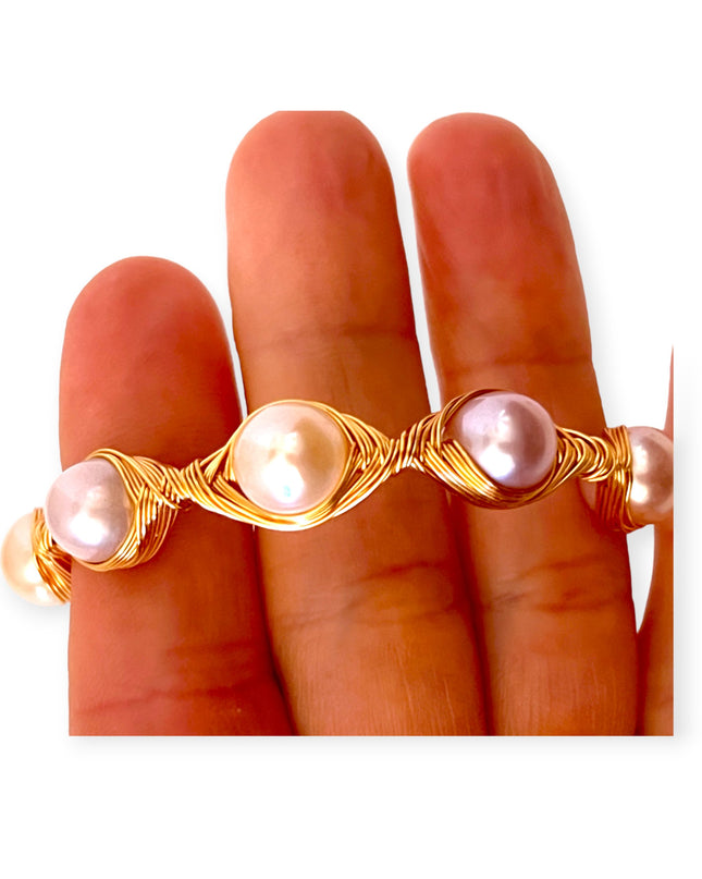 Woven bracelet incorporating pearls - Sundara Joon