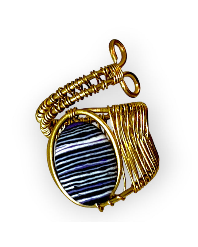 Woven statement ring with blue gemstone - Sundara Joon